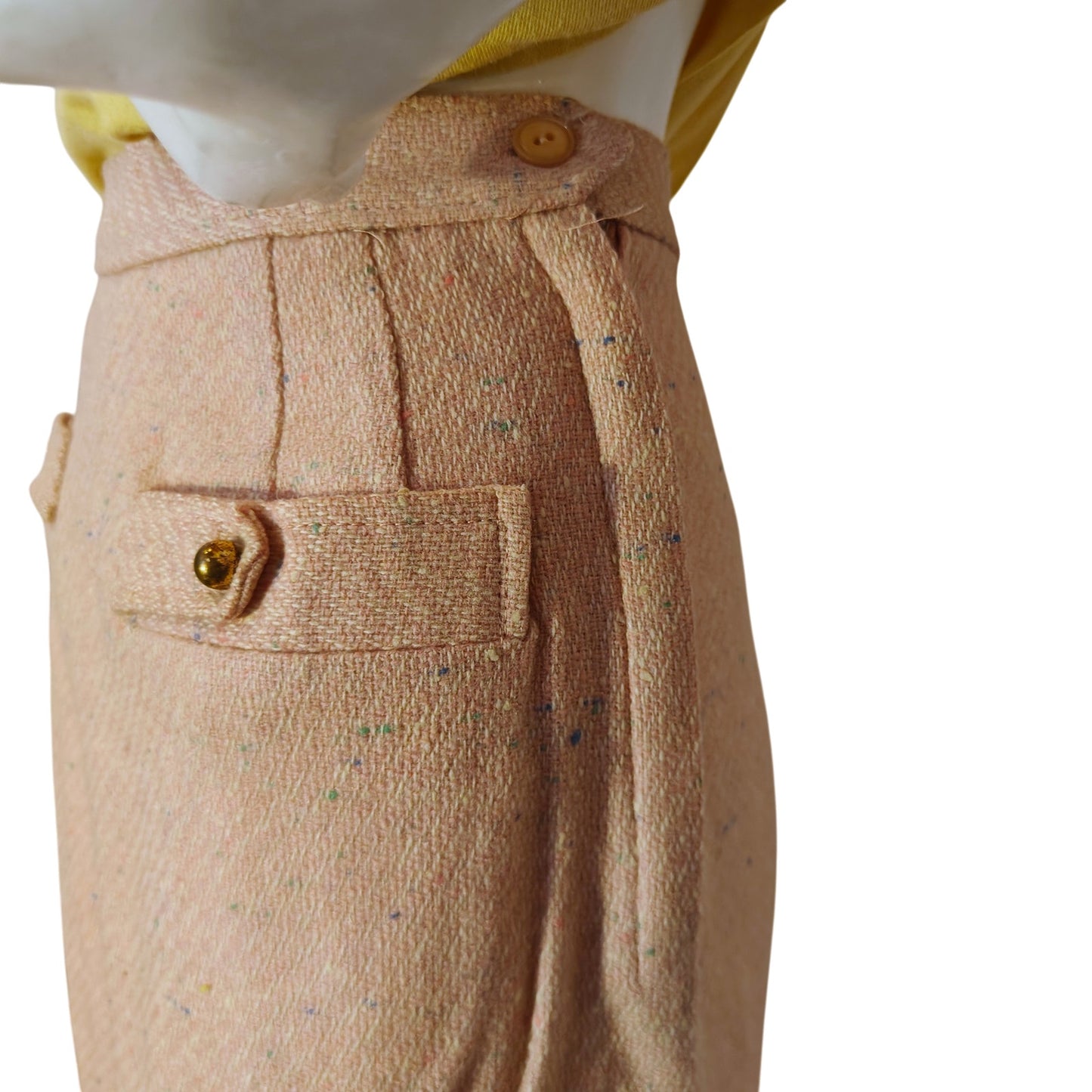 Vintage 70s Wool Tweed Midi Skirt