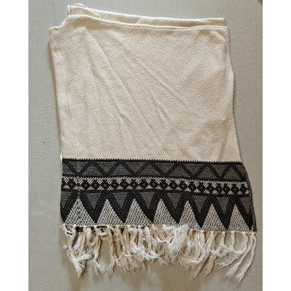 Cream Fringe Poncho