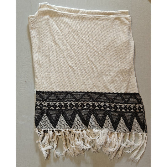 Cream Fringe Poncho