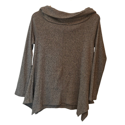 Ribbed Cowl Neck Tunic Sweater