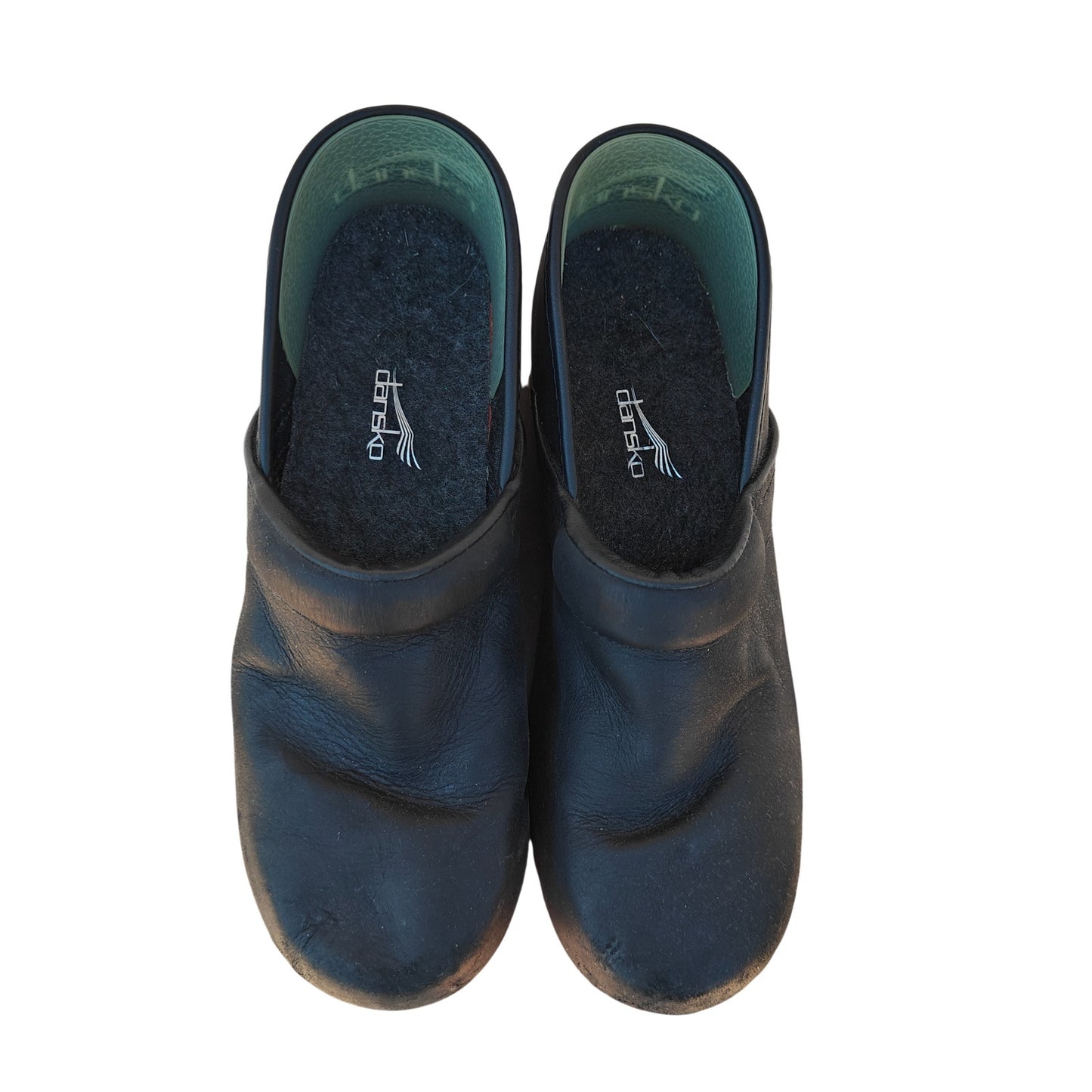 Black Leather Clogs