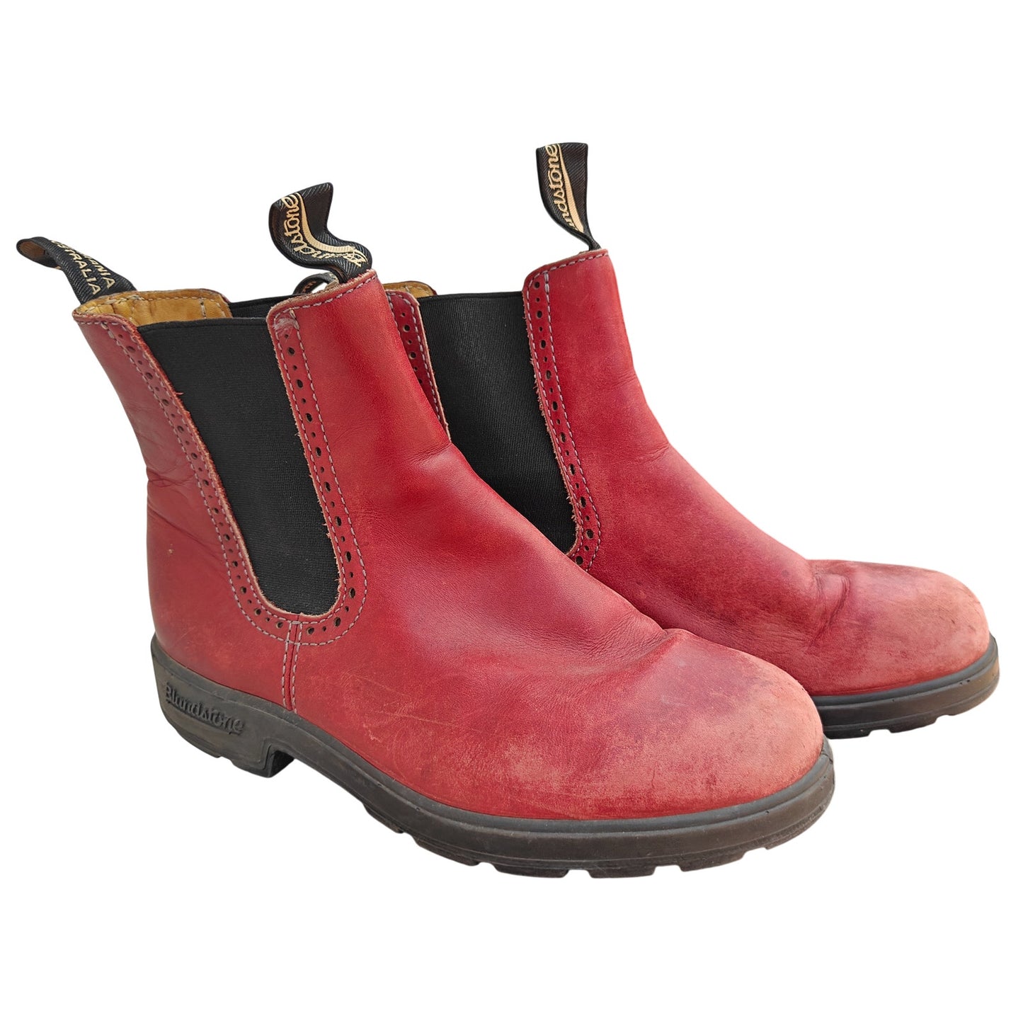 Blundstone Red Leather Chelsea Boots