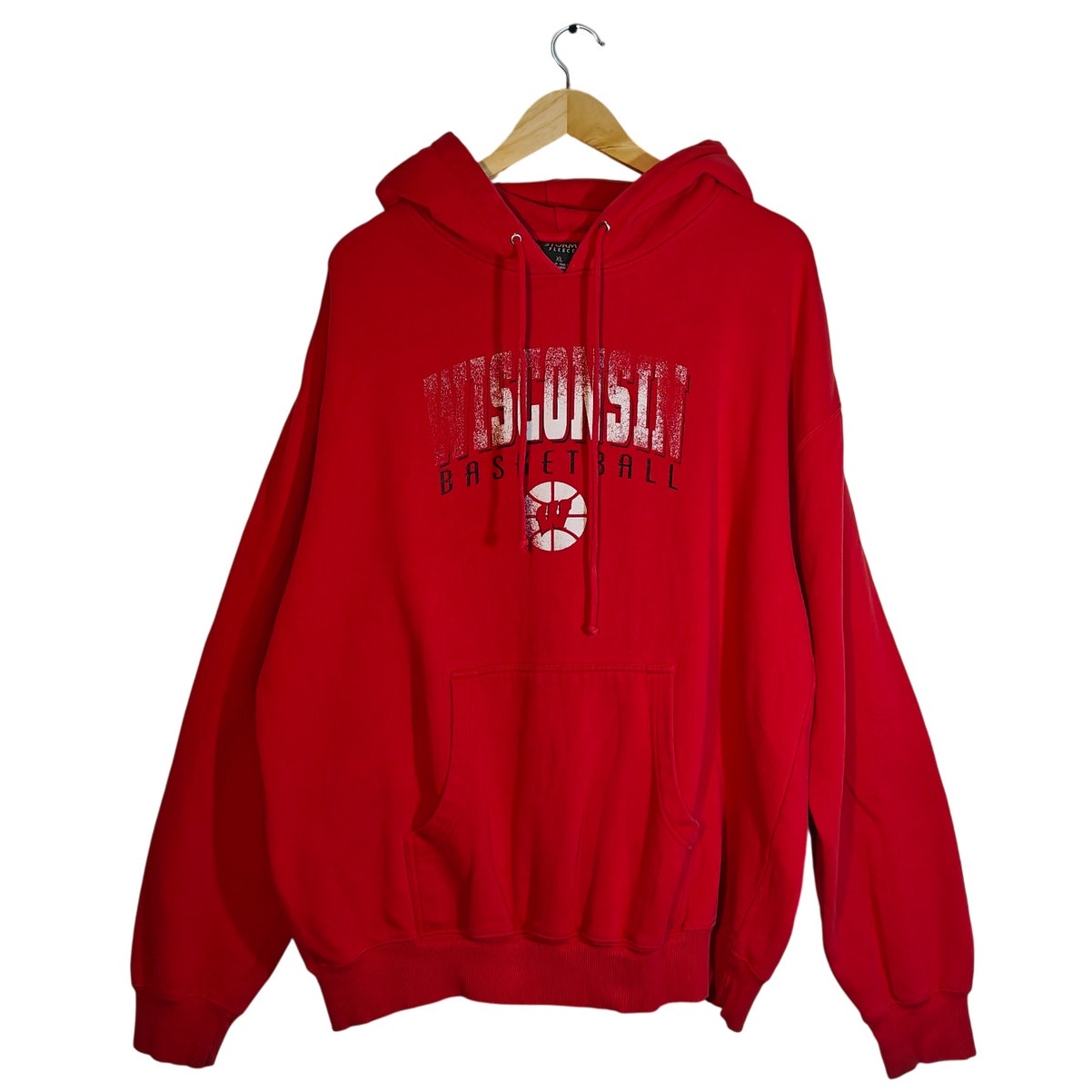 Red Wisconsin Basketball Hoodie