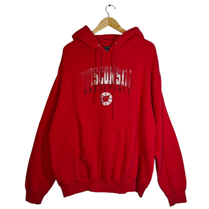 Red Wisconsin Basketball Hoodie
