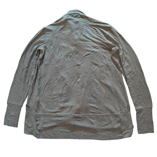 Gray Green Open Front Cardigan