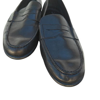 Black Leather Penny Loafers