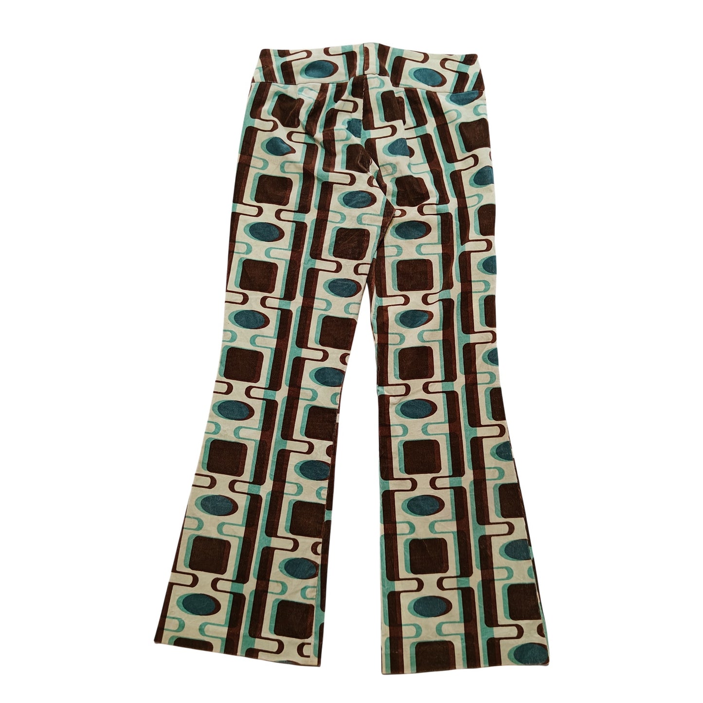 Retro Geometric Print Corduroy Pants