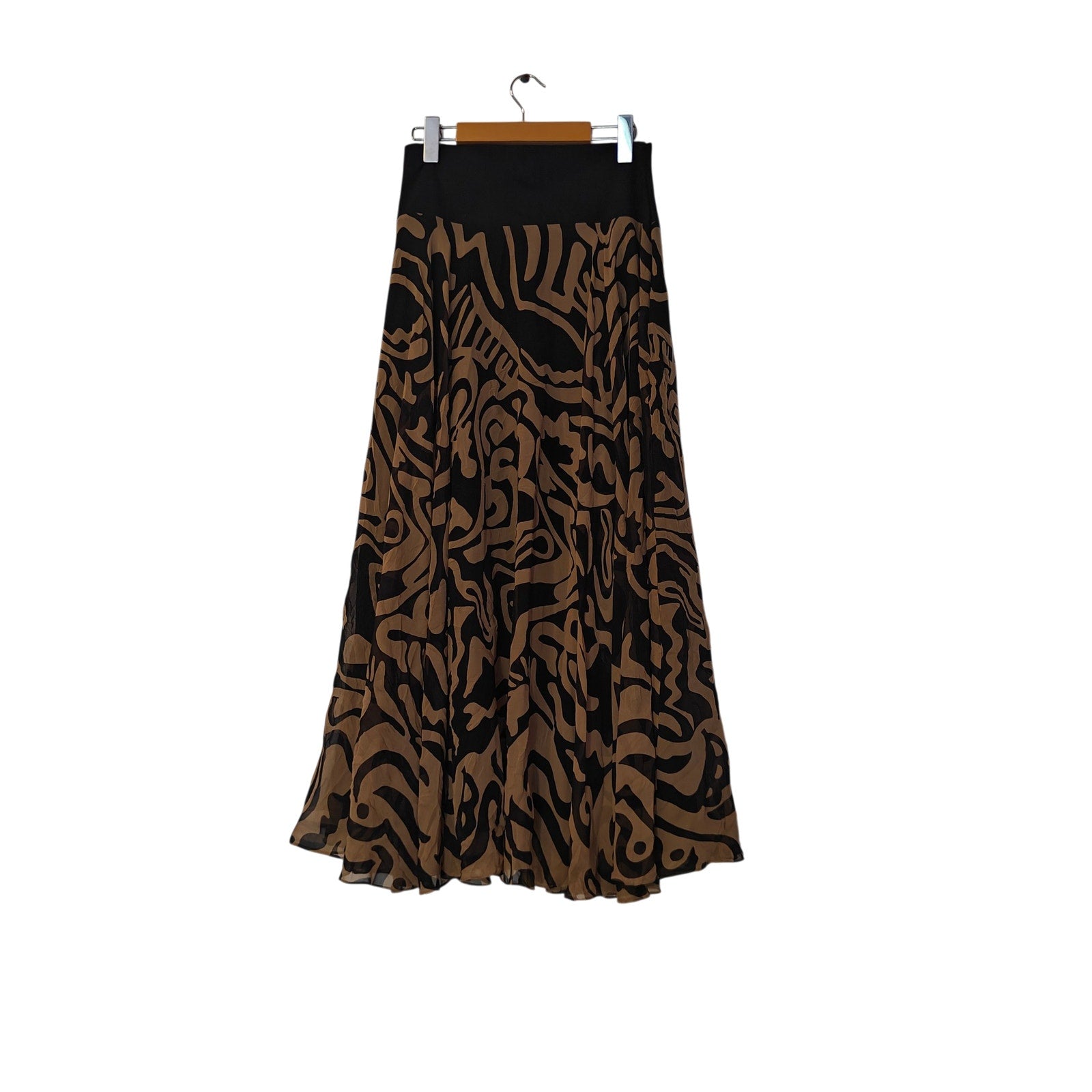 Abstract Print Midi Skirt
