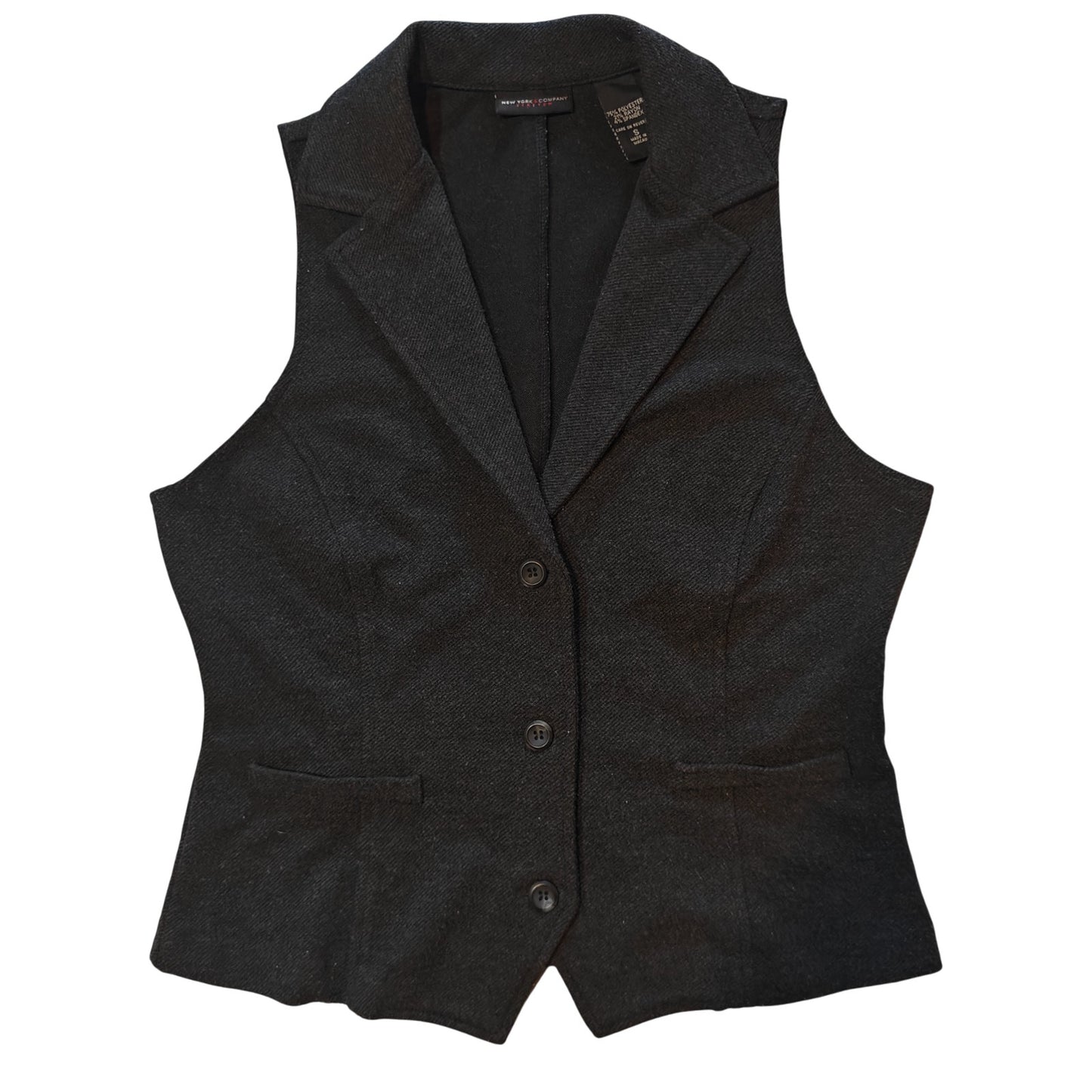Stretch Black Tailored Vest