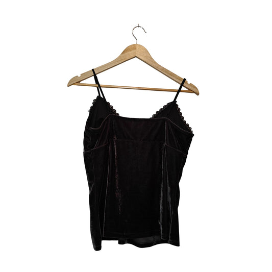 Gray Velvet Lace Trim Camisole
