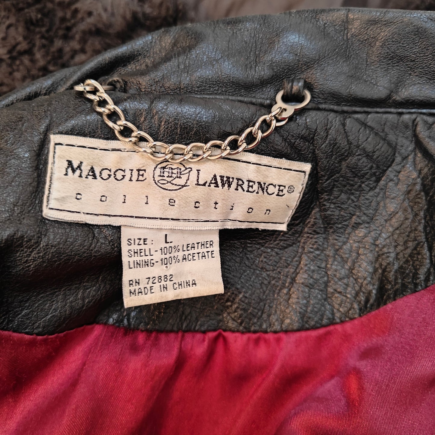Vintage Black Leather Oversized Coat