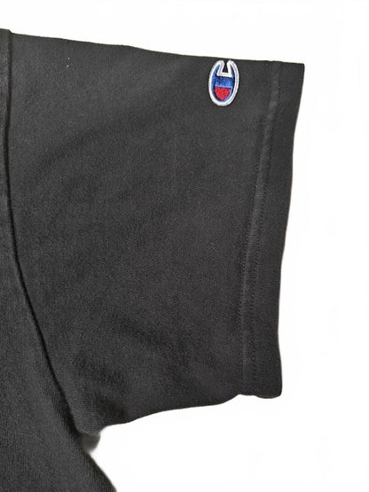 Black Crop Tee With Pink/Blue Patch