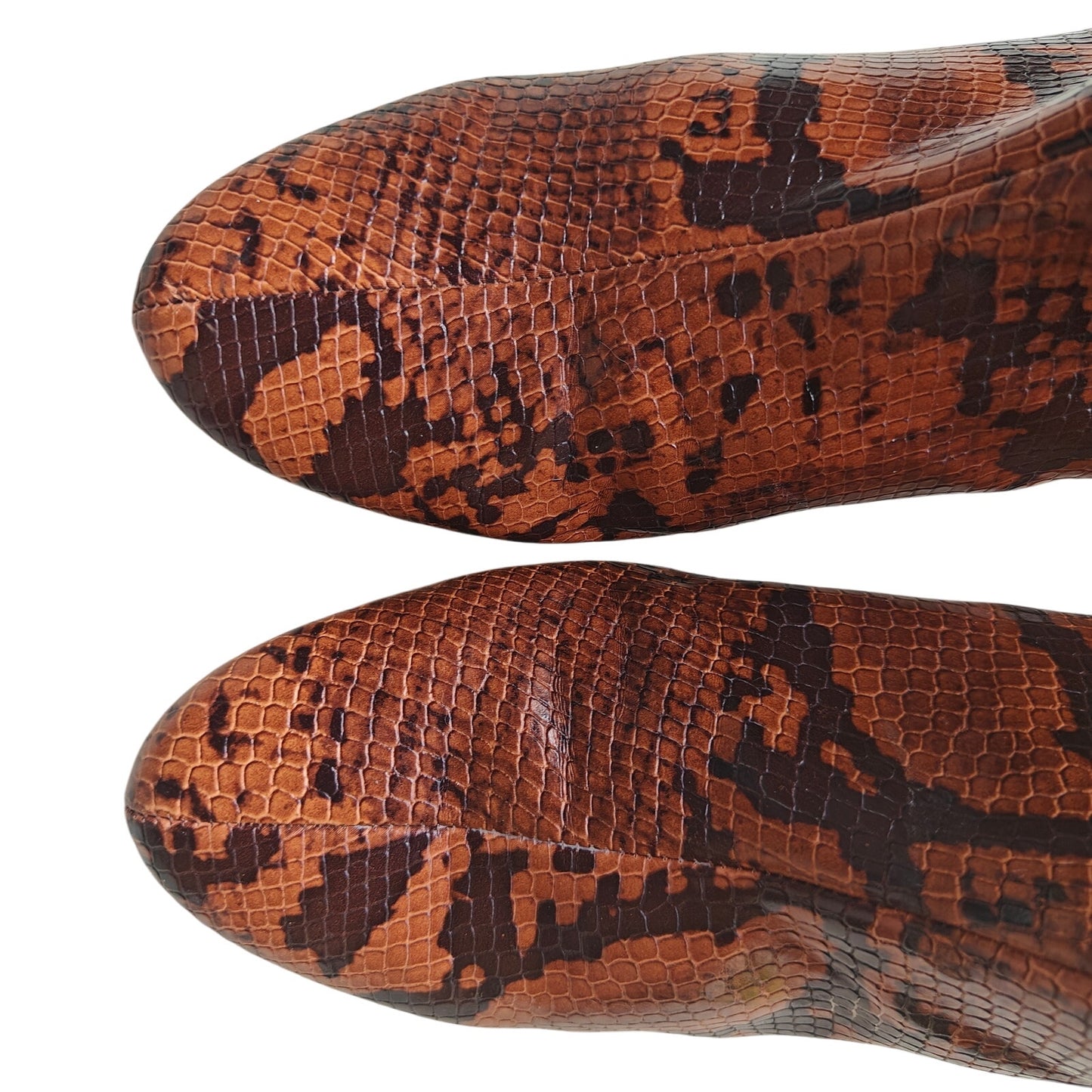 Snake Print Block Heel Ankle Boots