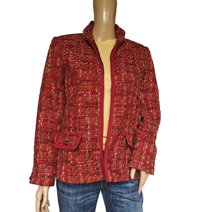 Red Tweed Boucle Jacket
