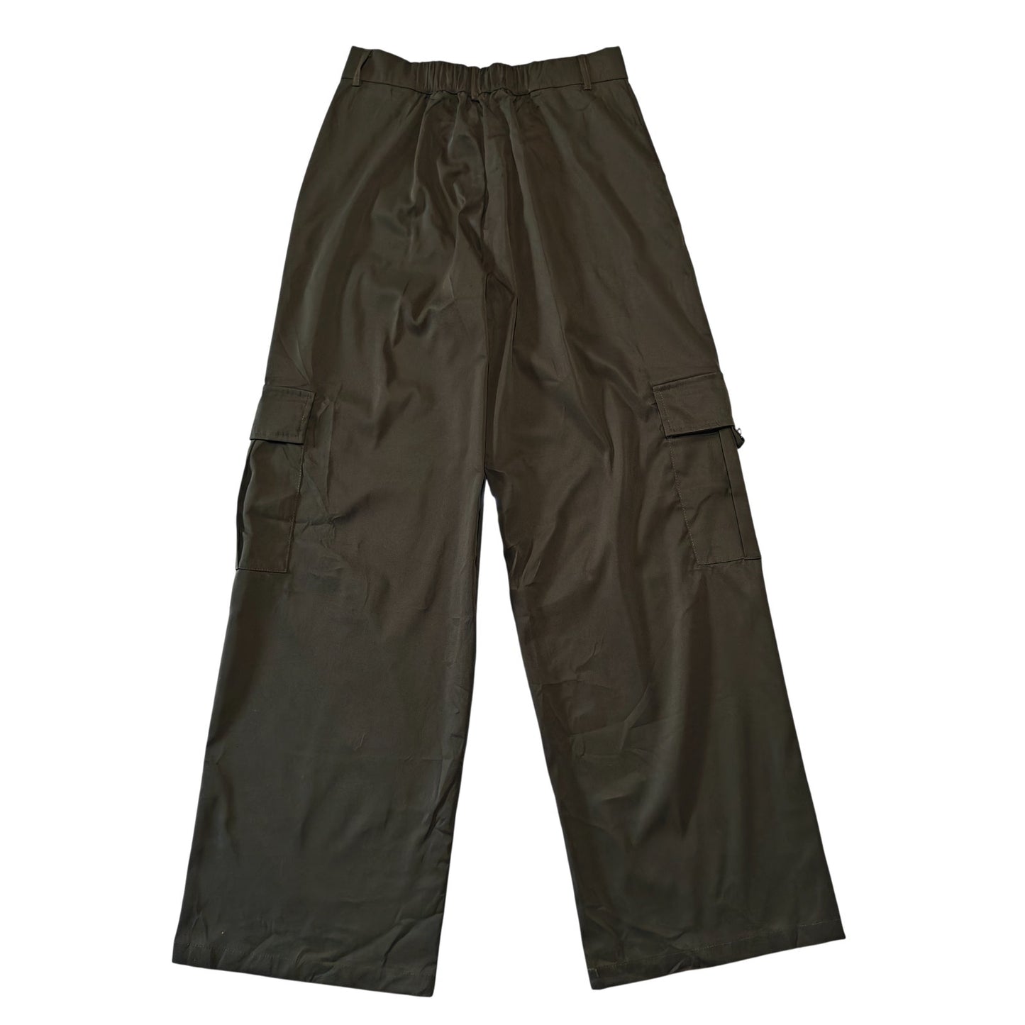 Olive Green Wide Leg Cargo Pants