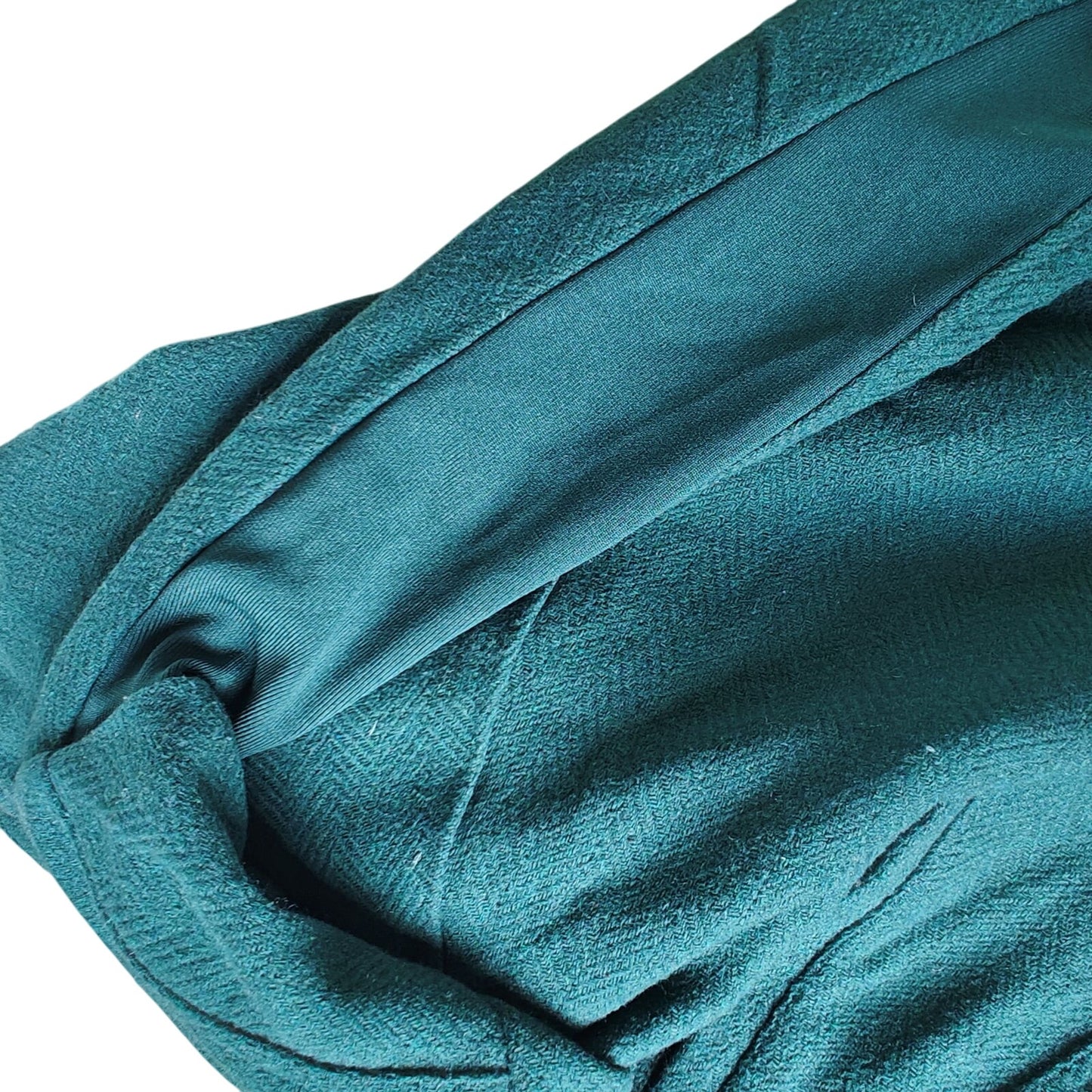 Green Fit & Flare Wool Blend Coat