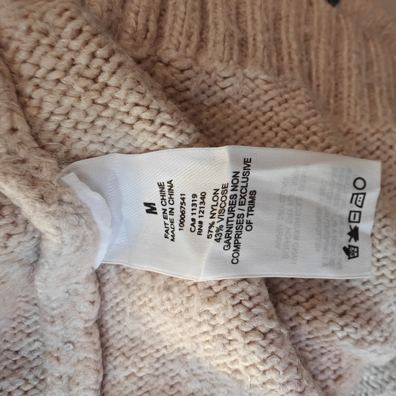 Beige Cropped Crew Neck Sweater