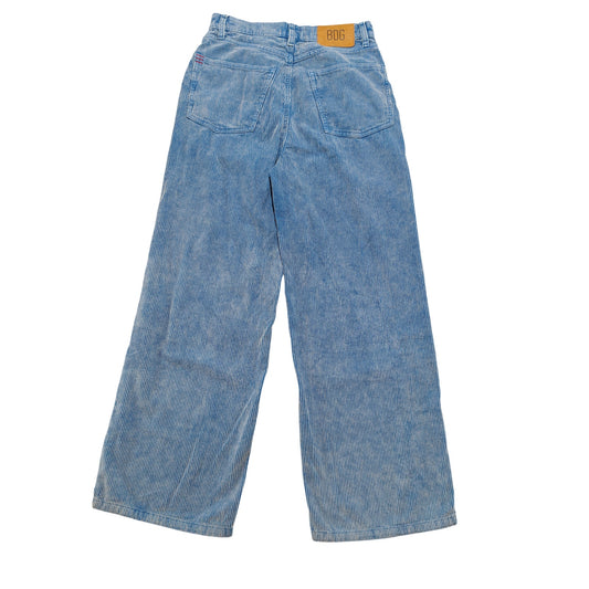 Blue Corduroy Wide Leg Pants