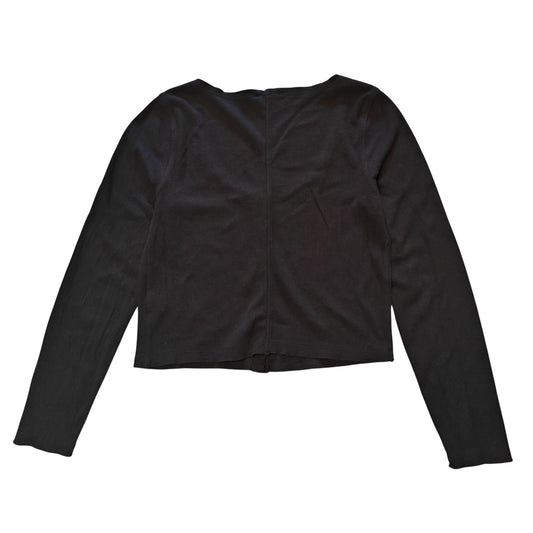 Black Button Front Cardigan Sweater