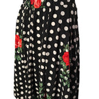 Polka Dot Floral Midi Skirt