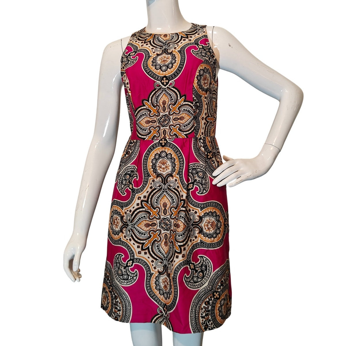 Pink Paisley Open Back Dress