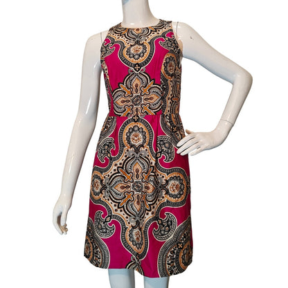 Pink Paisley Open Back Dress