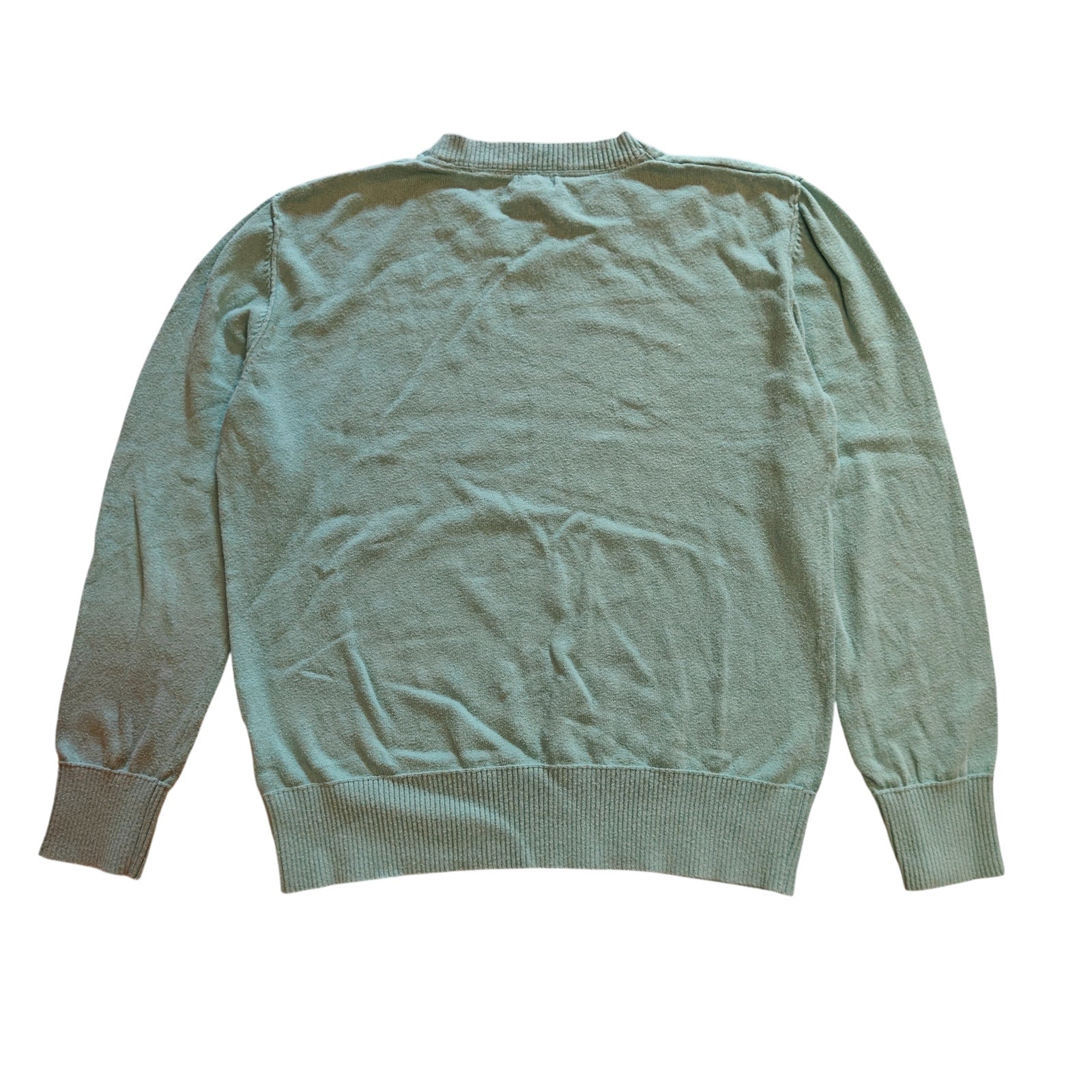 Aqua Cotton Cashmere Crewneck Sweater
