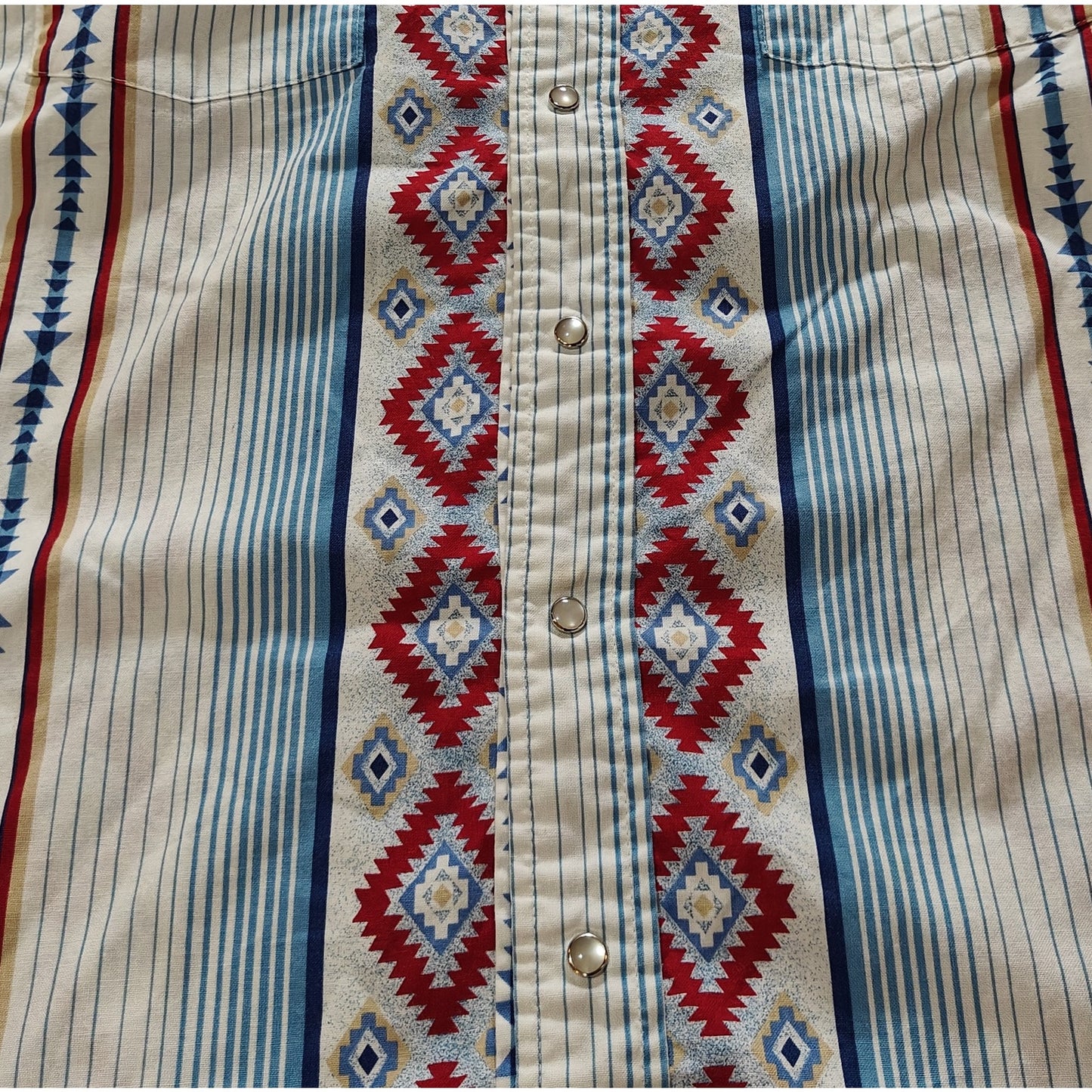 Western Snap Shirt with Aztec Stripe