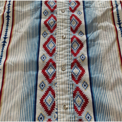 Western Snap Shirt with Aztec Stripe