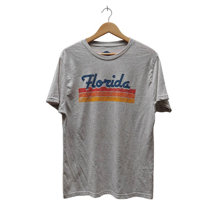Heather Gray Home Free Retro Stripe Graphic Tee