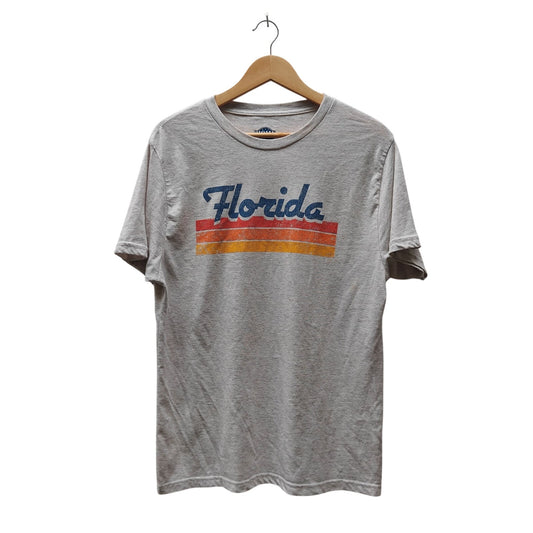 Heather Gray Home Free Retro Stripe Graphic Tee