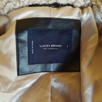 Tan Lucky Brand Teddy Sherpa Coat
