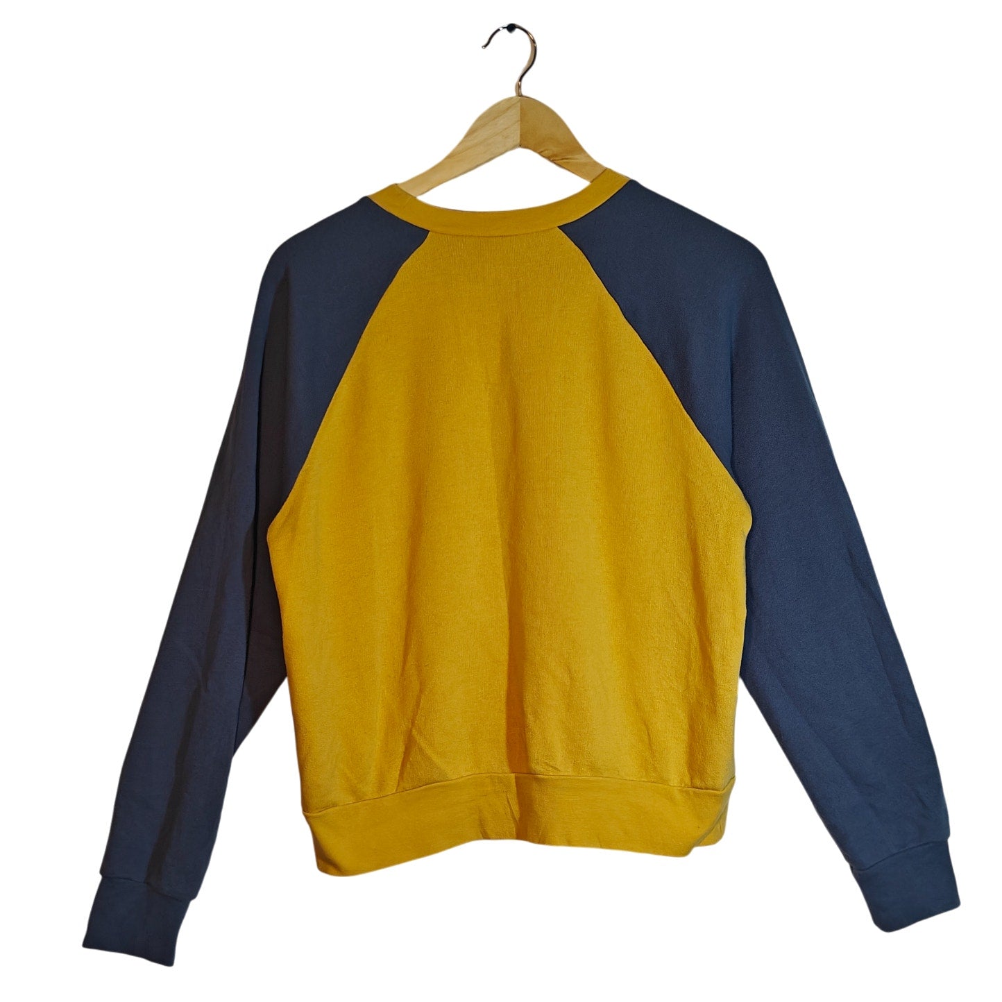 Yellow & Blue Colorblock Raglan Sweatshirt