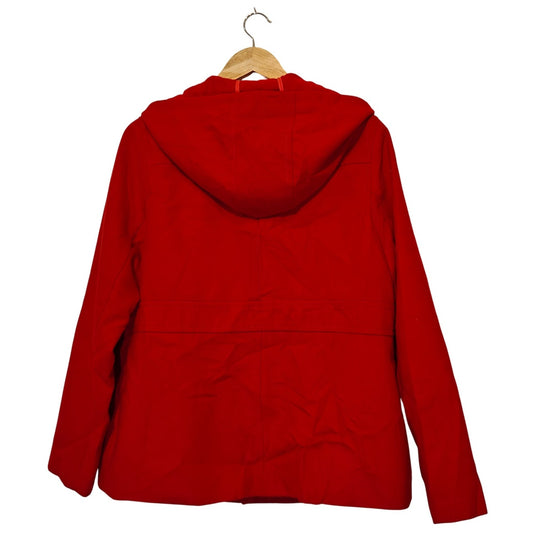 Red Hooded Toggle Duffle Coat