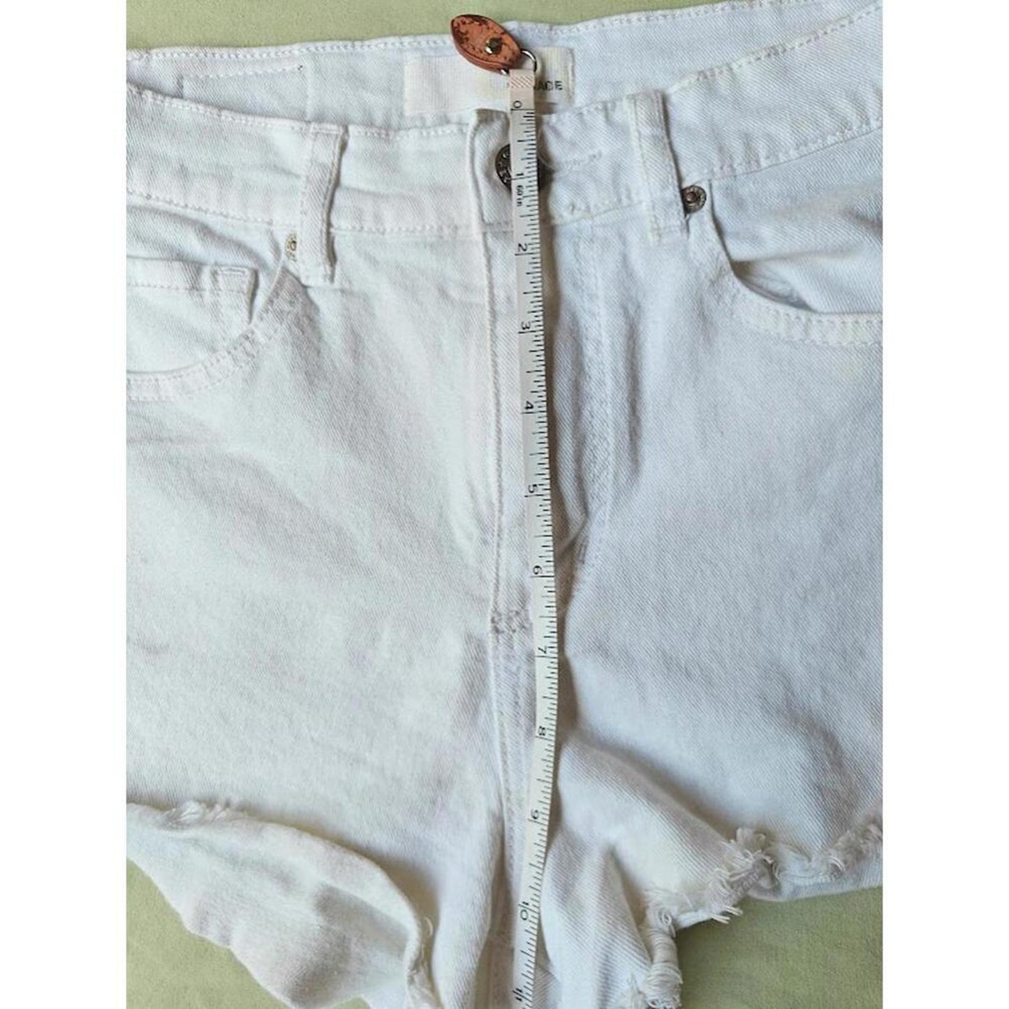 Garage White Retro High Rise Denim Shorts