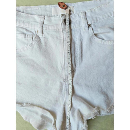 Garage White Retro High Rise Denim Shorts