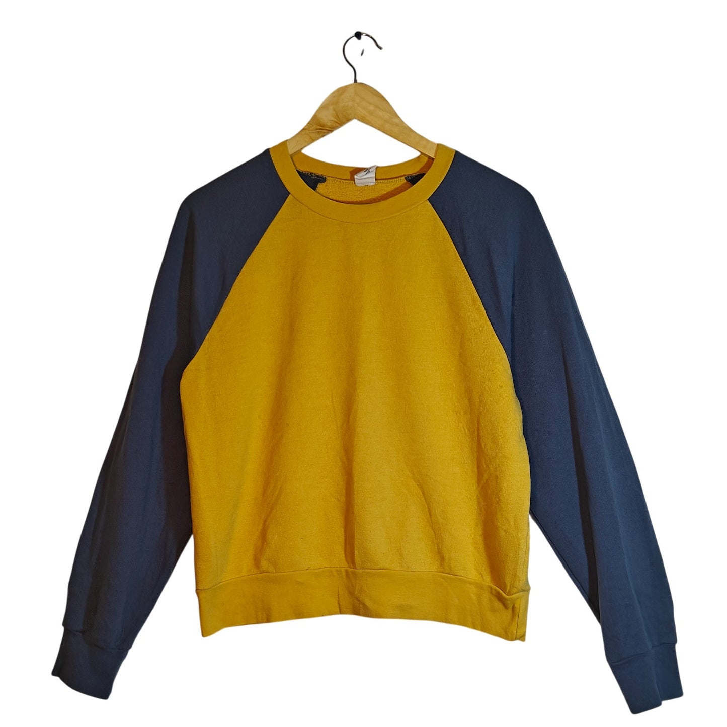 Yellow & Blue Colorblock Raglan Sweatshirt
