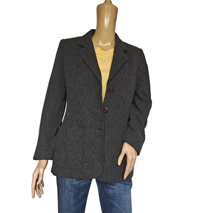 Vintage Gray Wool Blend Angora Blazer