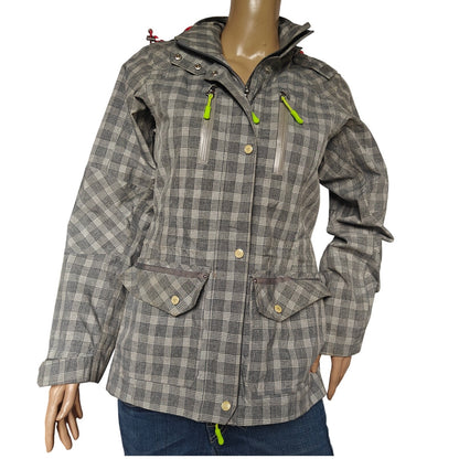Gray Plaid Softshell Equestrian Field Jacket