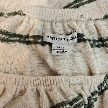 Cream Striped Off The Shoulder Dress