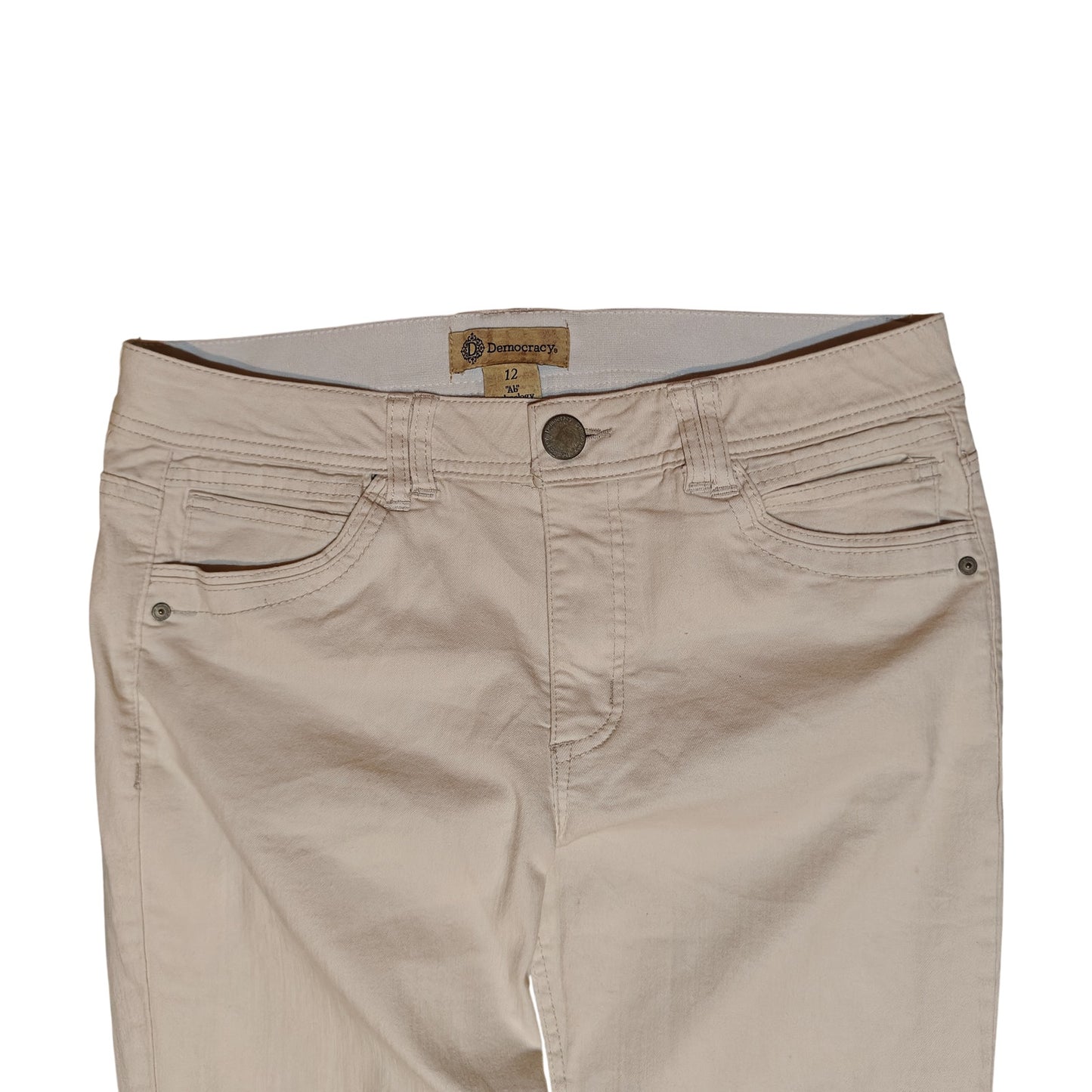 Cream Ab Solution Skinny Jeans