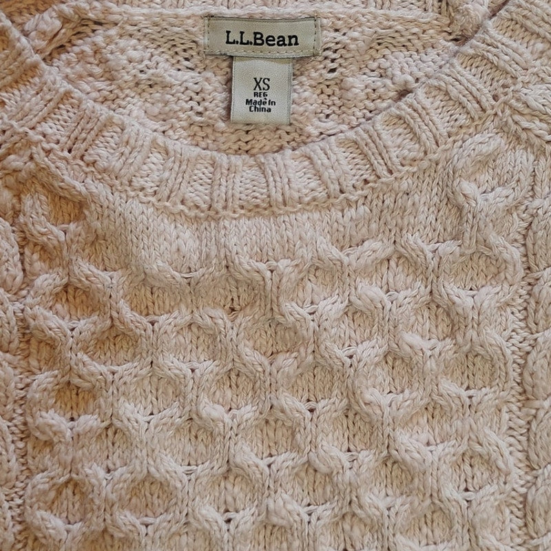Light Pink Cotton Cable Knit Sweater