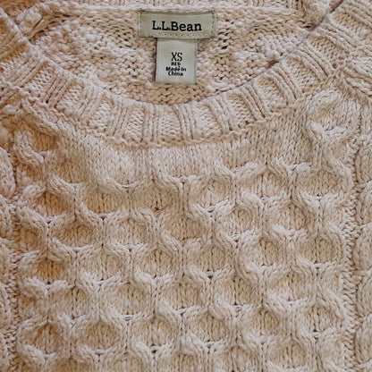 Light Pink Cotton Cable Knit Sweater