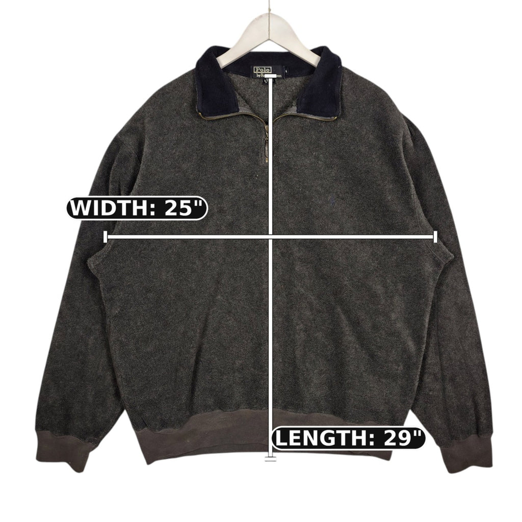 Polo Ralph Lauren Charcoal Fleece Quarter-Zip Pullover – Men’s Large