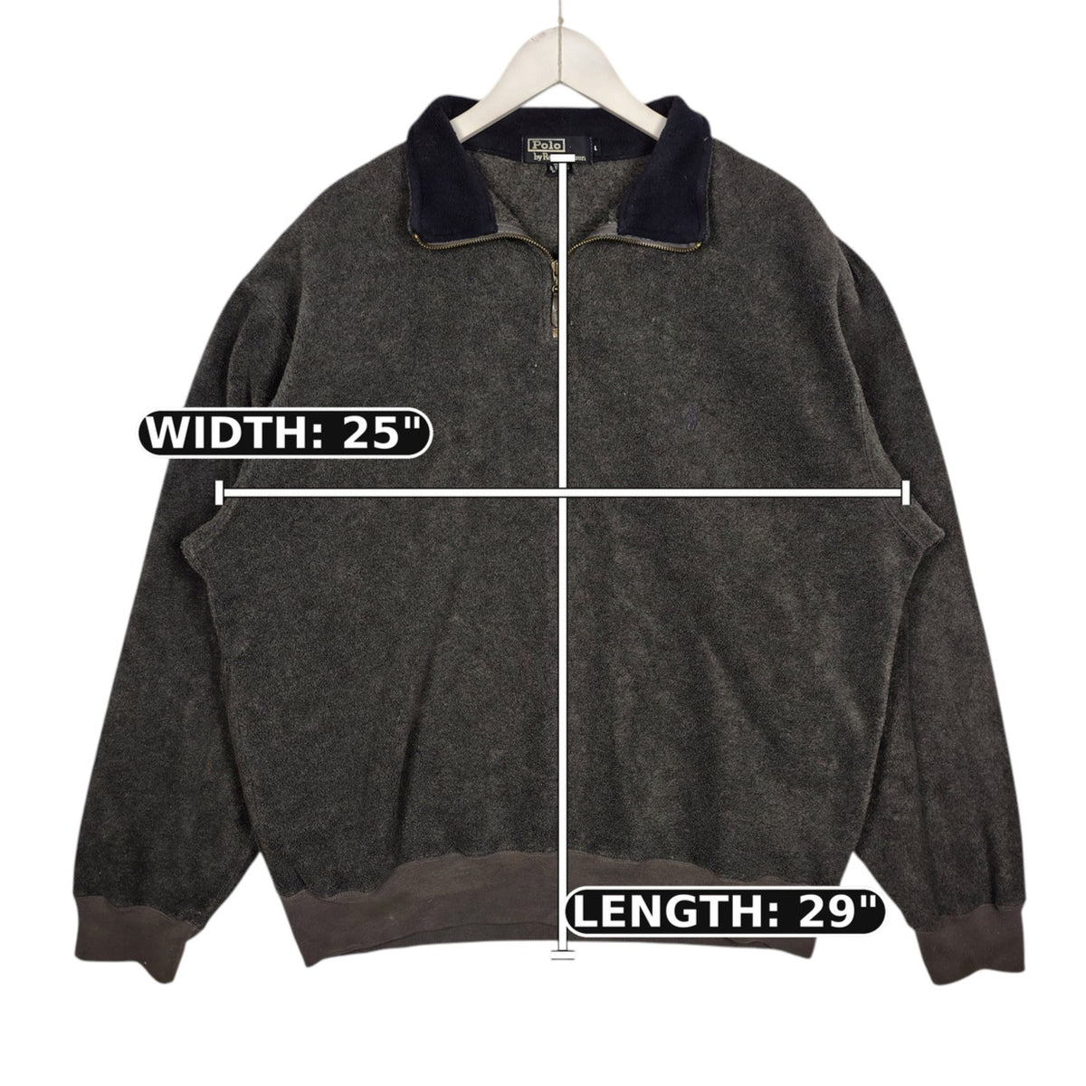 Polo Ralph Lauren Charcoal Fleece Quarter-Zip Pullover – Men’s Large