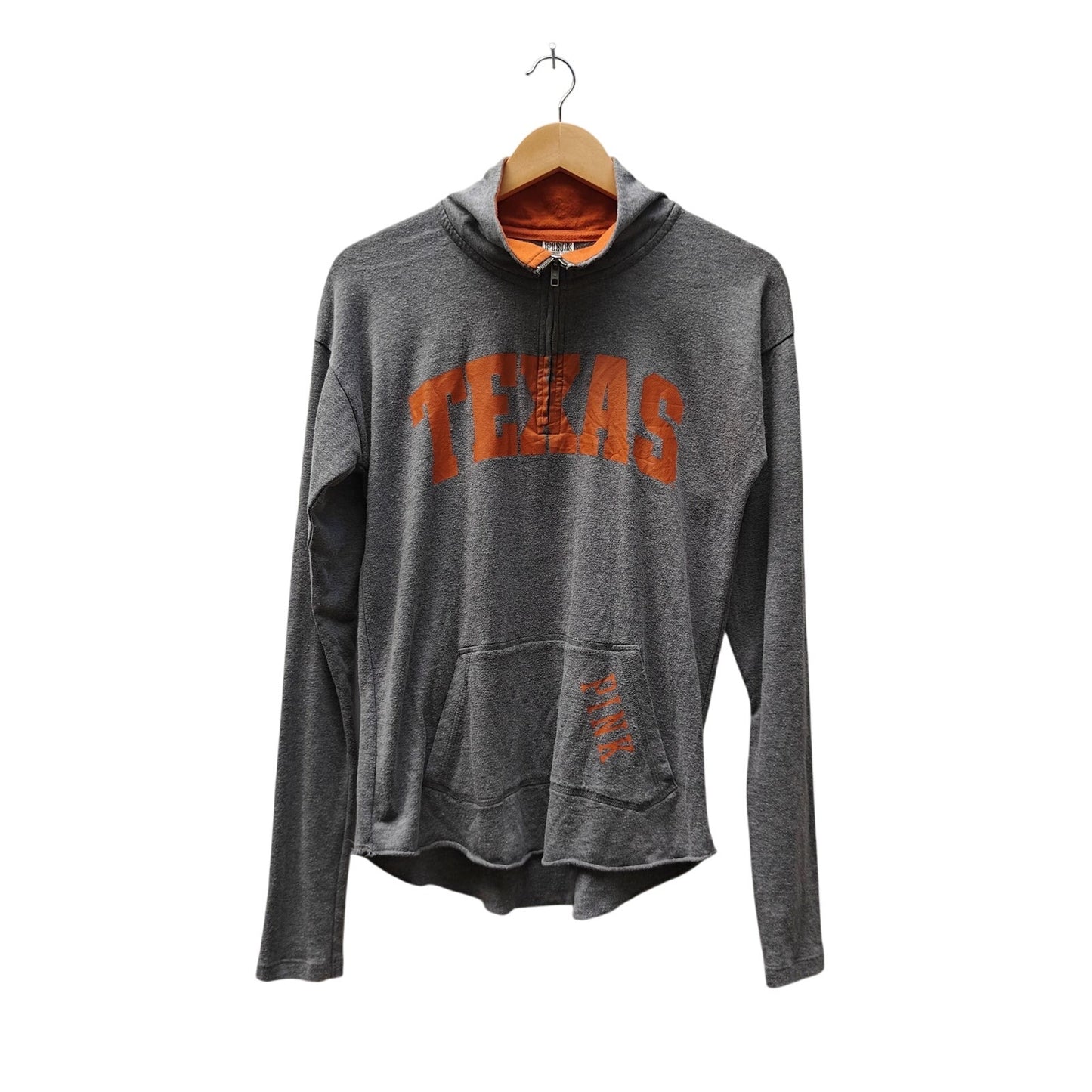 Gray Texas Longhorns Quarter Zip with Orange Detail