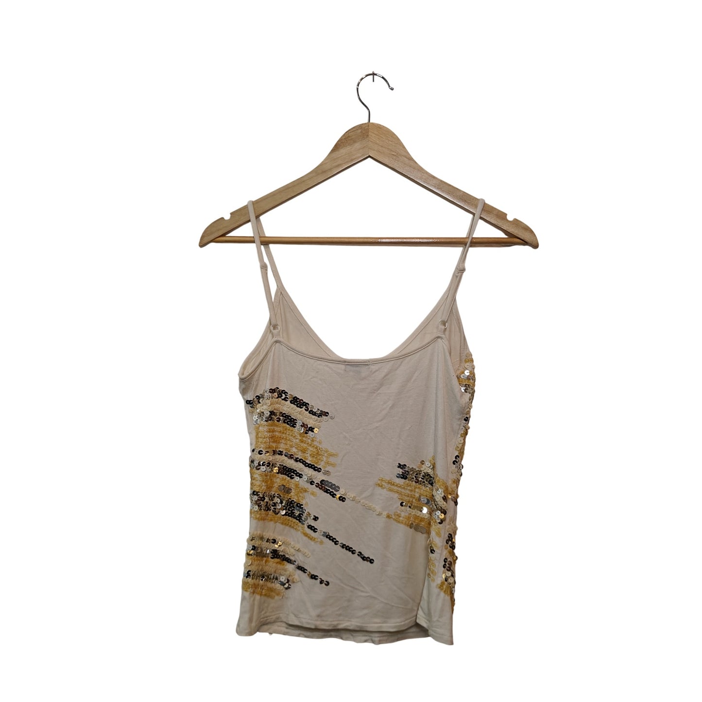 Sequin White and Gold Cami