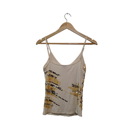 Sequin White and Gold Cami