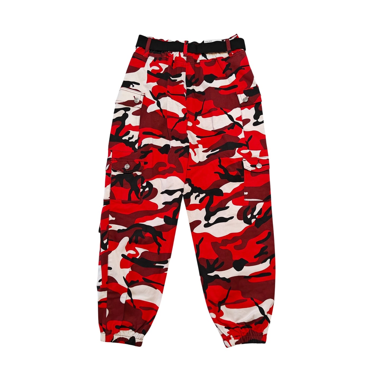 Red Camo High Rise Cargo Joggers