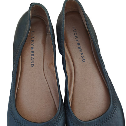 Emmie Black Leather Ballet Flats
